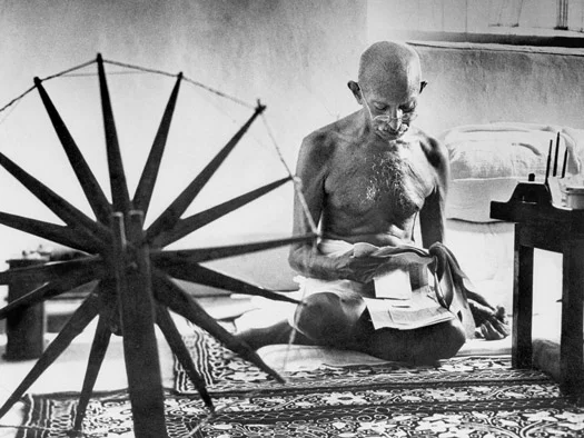 MKGandhi-and-his-spinning-wheel-Margaret-Bourke-White-1946
